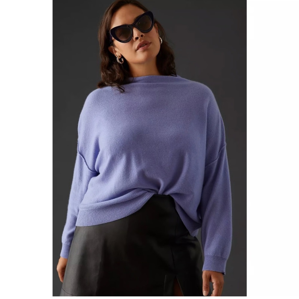Pilcro Lavender Cashmere Turtleneck Sweater